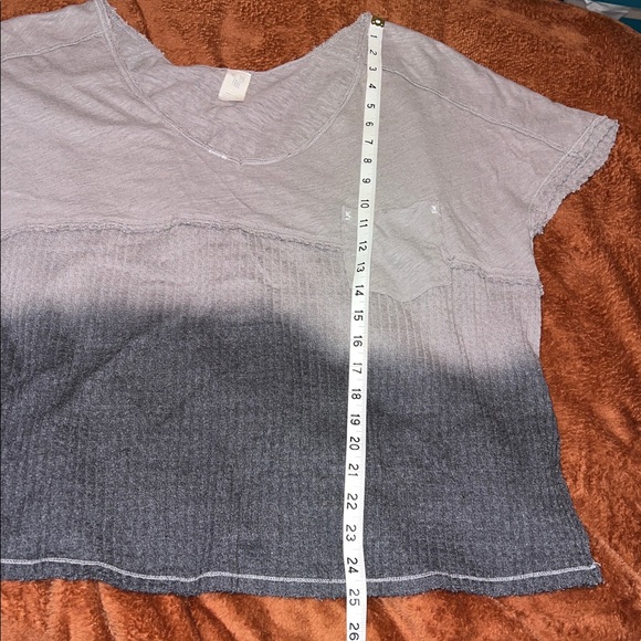 We The Free Gray Ombre V-Neck Top - Picture 2 of 5
